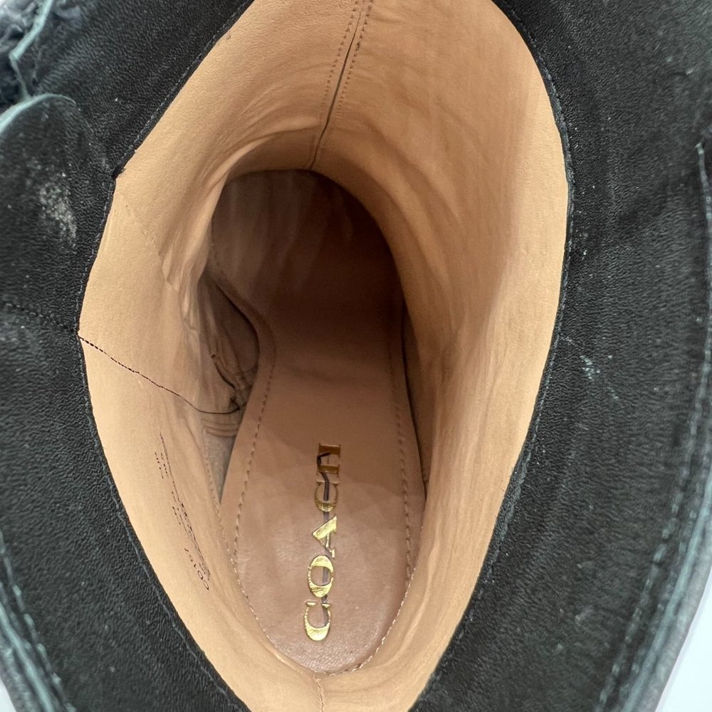 COACH Olivia Leather Black Ankle Booties - Picture 5 of 15